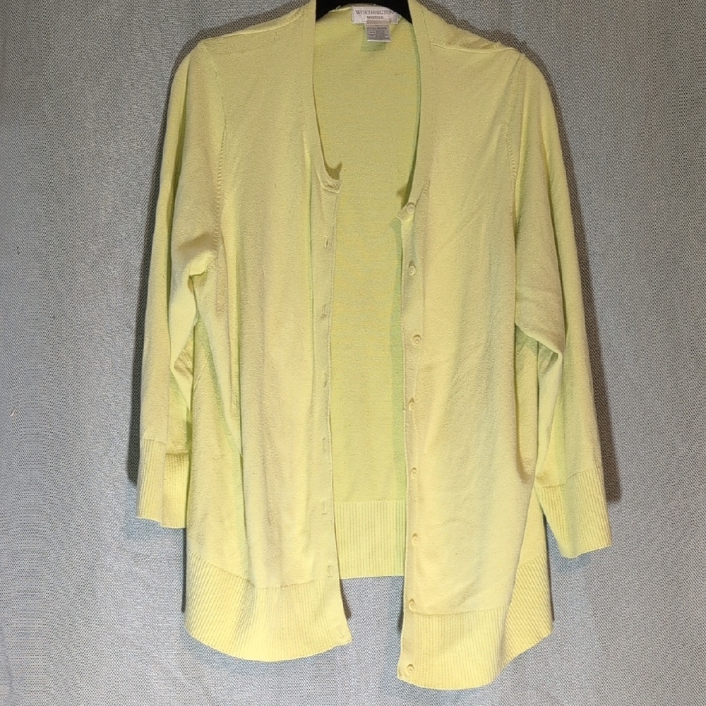 Worthington Light Yellow Cardigan Sweater
